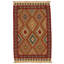 Hand Knotted Wool Area Rug in Multi And Red