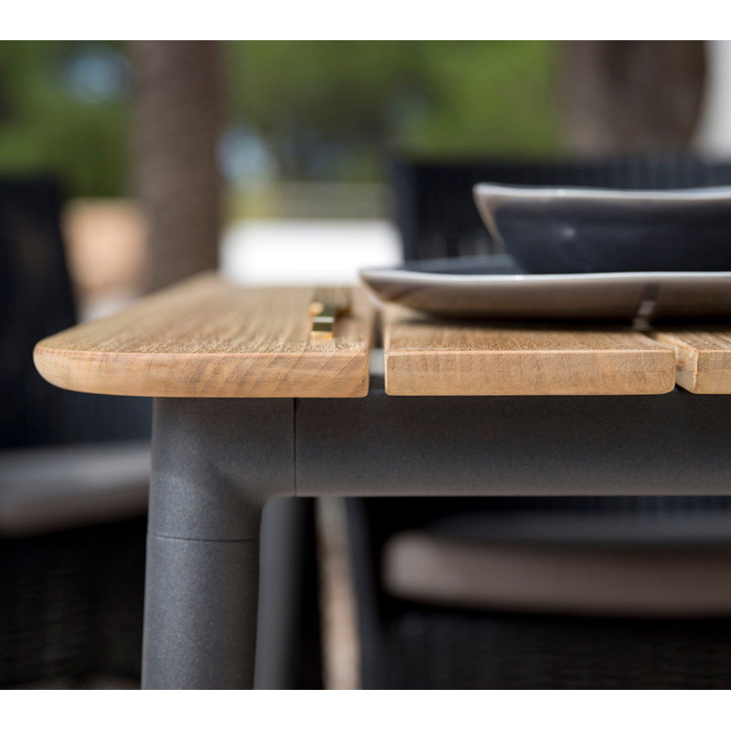 Core Outdoor, Aluminum Taupe, 35.5" W x 107.9" L x 29" H, Teak
