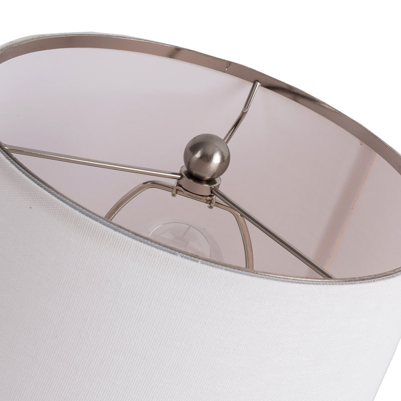 SIMPOL HOME 17.5 in. Ceramic Table Lamp with Natural White Linen Shade
