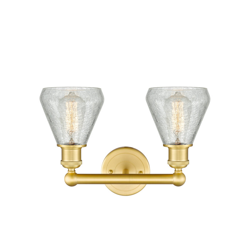 Éclairage pour meuble-lavabo à 2 lumières 15 pouces Petronille, Or satiné