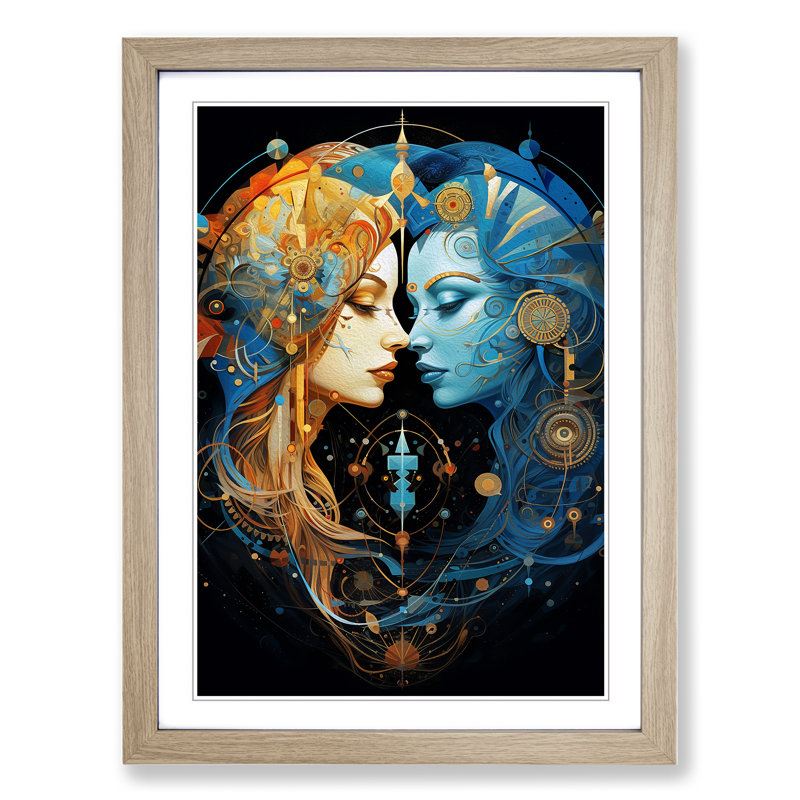 Single Picture Frame Wall Art, 46cm H x 34cm W, Oak Framed