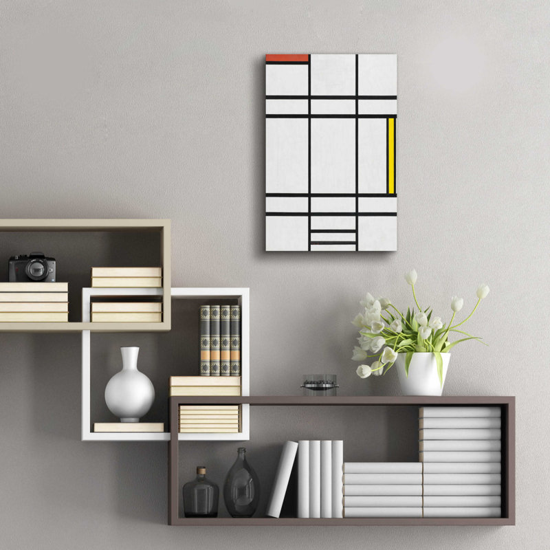 "Composition en blanc, rouge et jaune, 1936" par Piet Mondrian, H 24 po x l 16 po x P 0,2 po
