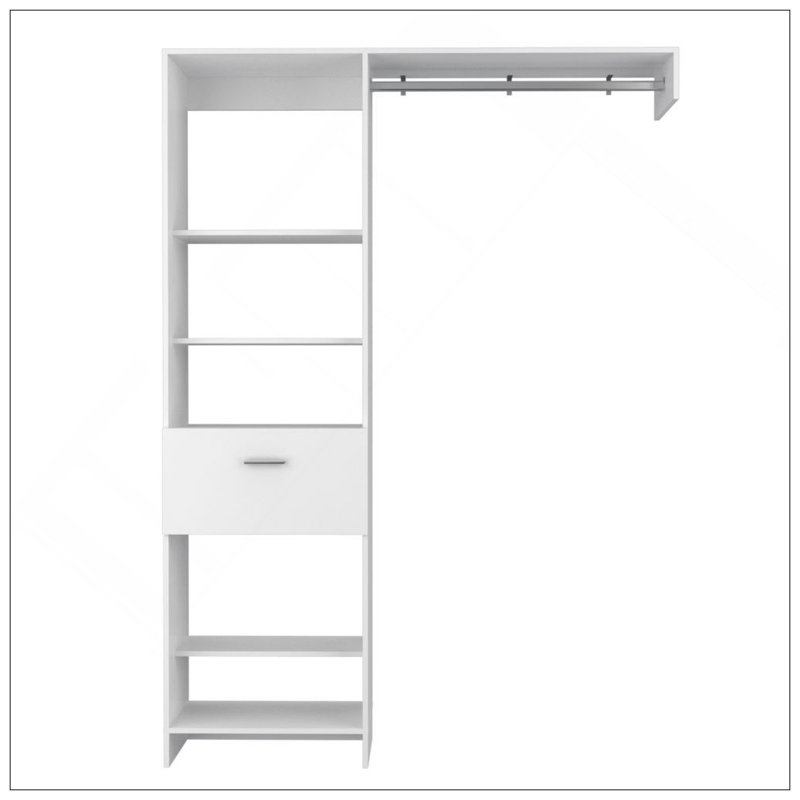 150 Closet System British, Bedroom, White