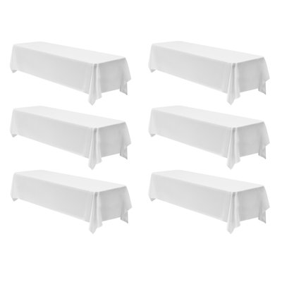 Nappes blanches pour tables rectangulaires, paquet de 10, 60 x 102 pouces, vêtements de table réutilisables et lavables à la machine, housses de table en tissu de polyester infroissable pour mariage, fête, banquet