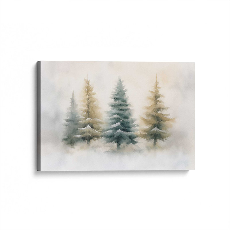 «Snowlit Pines», reproduction d'art sur toile, Gallery Wrapped, H 24 po x l 36 po