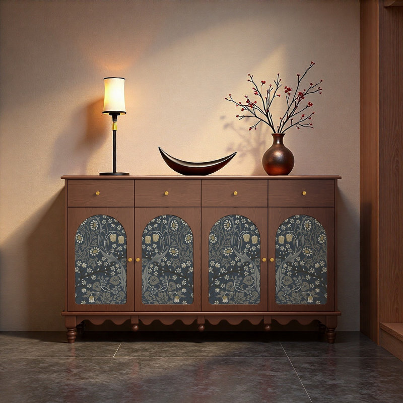 Armoire d'entrée en bois massif avec tiroirs