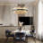Correia  Luxury 31.5" LED Strip Round Alabaster Kitchen Island Living Room Chandelier-708984361