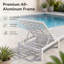 Ensemble de chaises longues d'extérieur en aluminium 4 pièces avec dossiers réglables, tables d'appoint et coussins-458742581