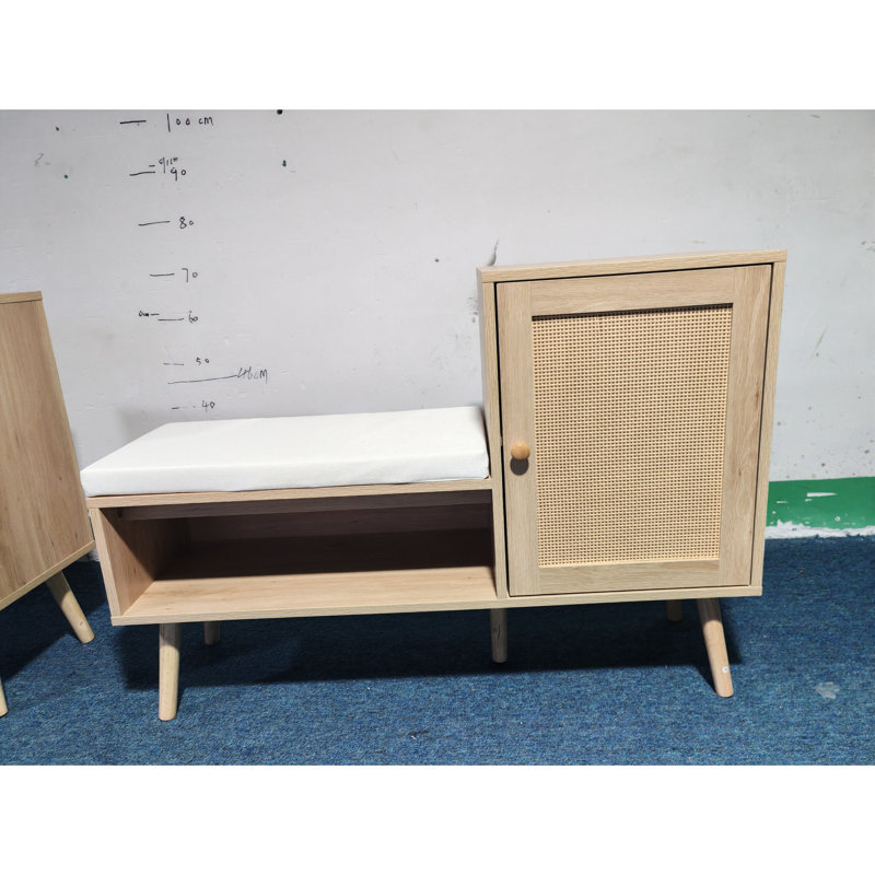 Modern 21 Shoe Storage Bench With Breathable Material And Style Detail Spacious