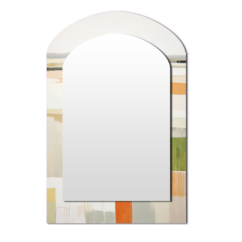 Meadow Modern Geometric Fields - Miroir mural décoratif asymétrique Meadow, 43 po x 33 po