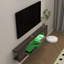 Meuble télé 70 po à DEL flottant - console multimédia moderne grise avec éclairage DEL et rangement pour téléviseurs de 75 po ou moins-1698544988-1736289885