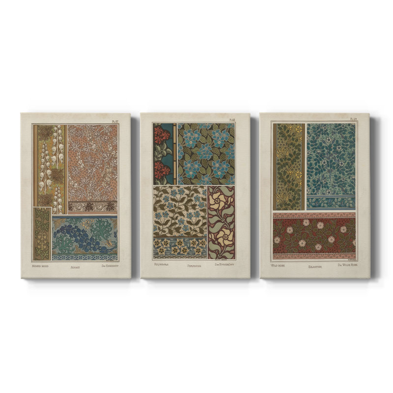 Nouveau décoratif X - Toile tendue avec châssis sur mesure - 3 pièces, H 27 po x l 54 po