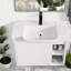 Meuble-lavabo compact compact blanc brillant et lavabo en céramique, conception moderne peu encombrante