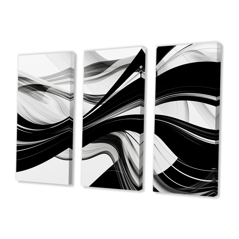 Cytlaly - Ensemble de décorations murales vagues, Toile tendue, H 40 po x l 60 po x P 1 po