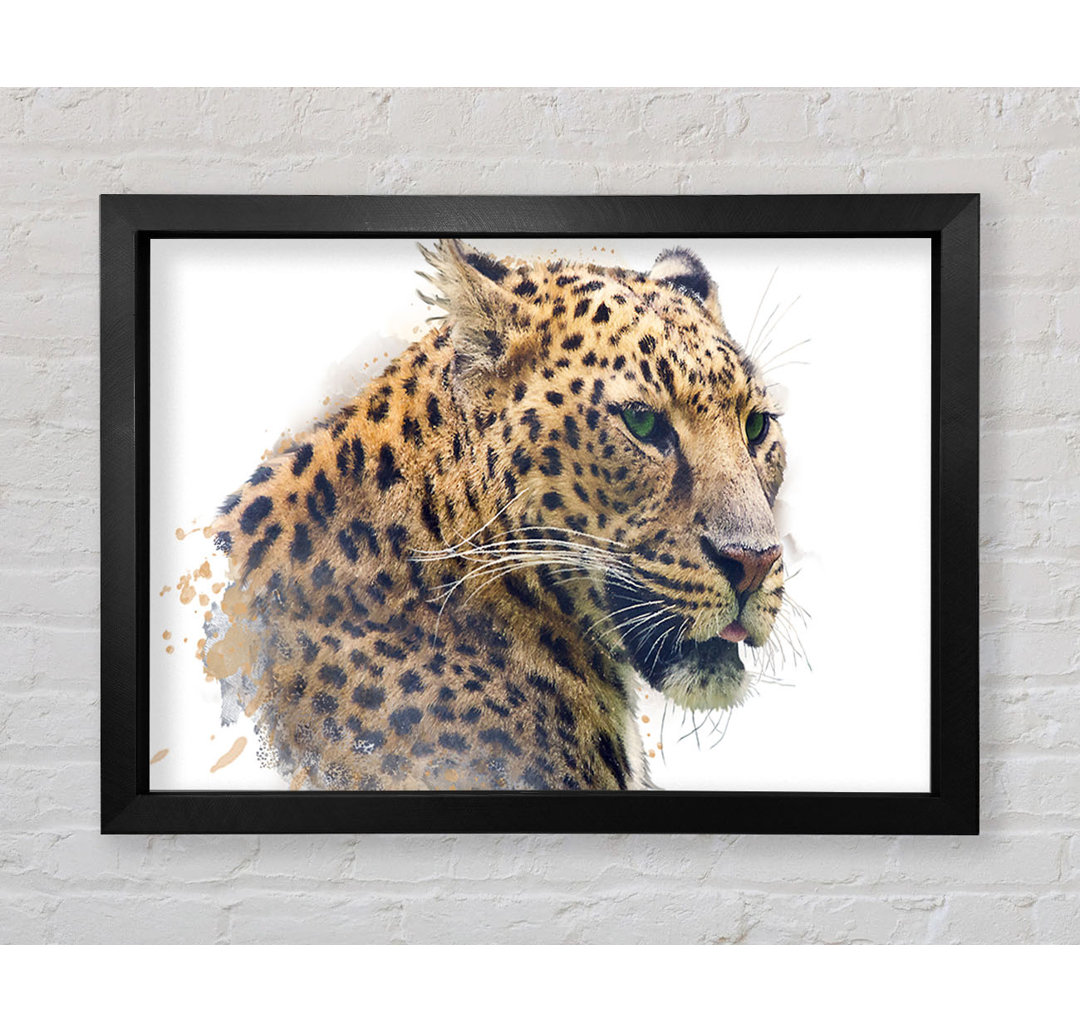 Gerahmter Druck Aquarell Splash Leopard