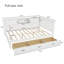 Structure de lit en L avec tiroir et bibliothèque, lit d'angle en bois