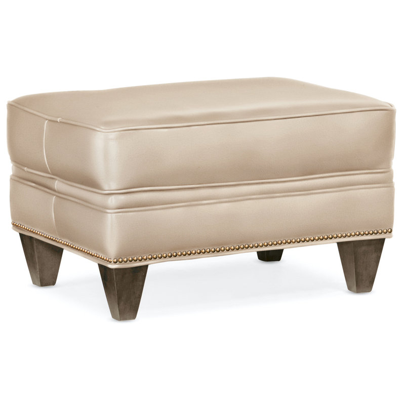 Reddish Ottoman, French Natural, Cobblestone, Aline Light Gray Stonewash Genuine Leather