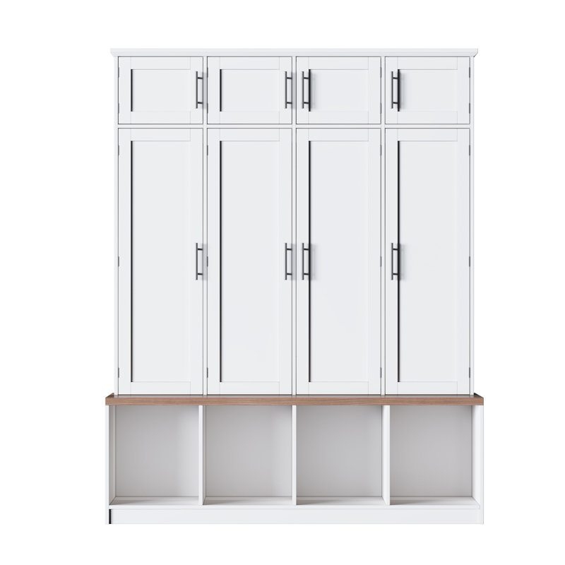 [Assembly Video] Farmhouse Hall Tree With 4 Hidden Hanging Hooks, White