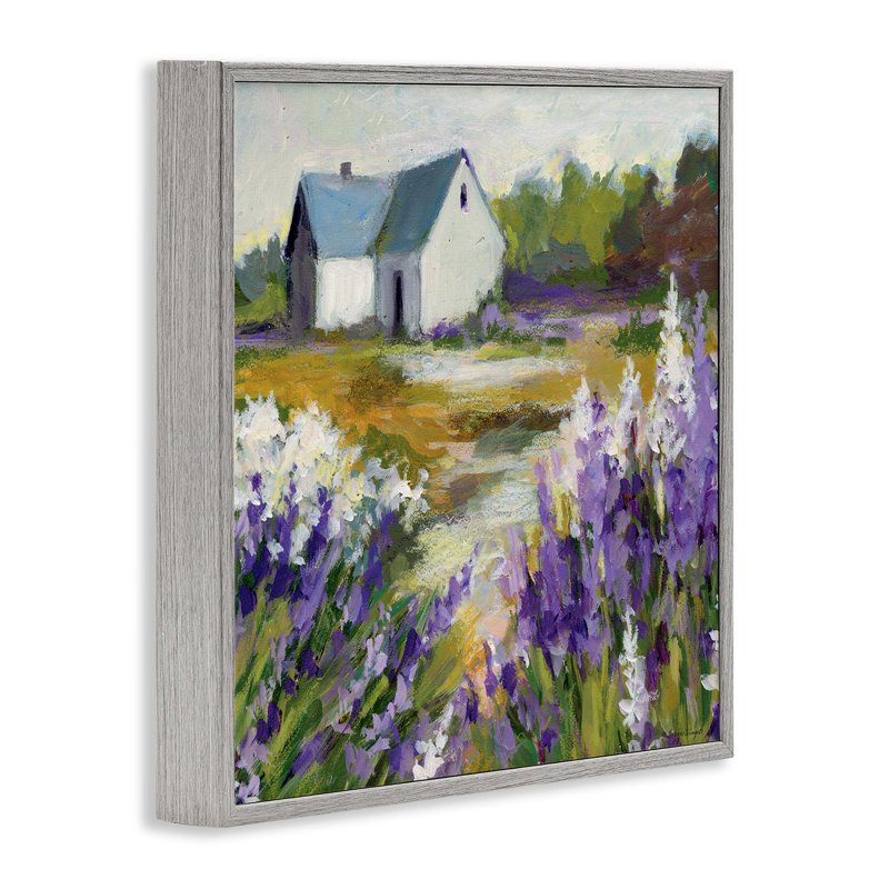 «Lavender Field and Cottage», estampe numérique de Susan Winget, H 12 po x l 12 po, Estampe numérique Farmhouse