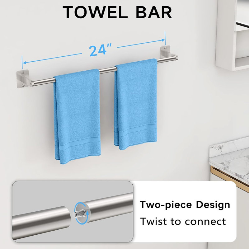 10-Piece Bathroom Hardware Set With Towel Bars, Towel Rings, Toilet Paper Holders And Hooks, Easy Wall Mount Installation