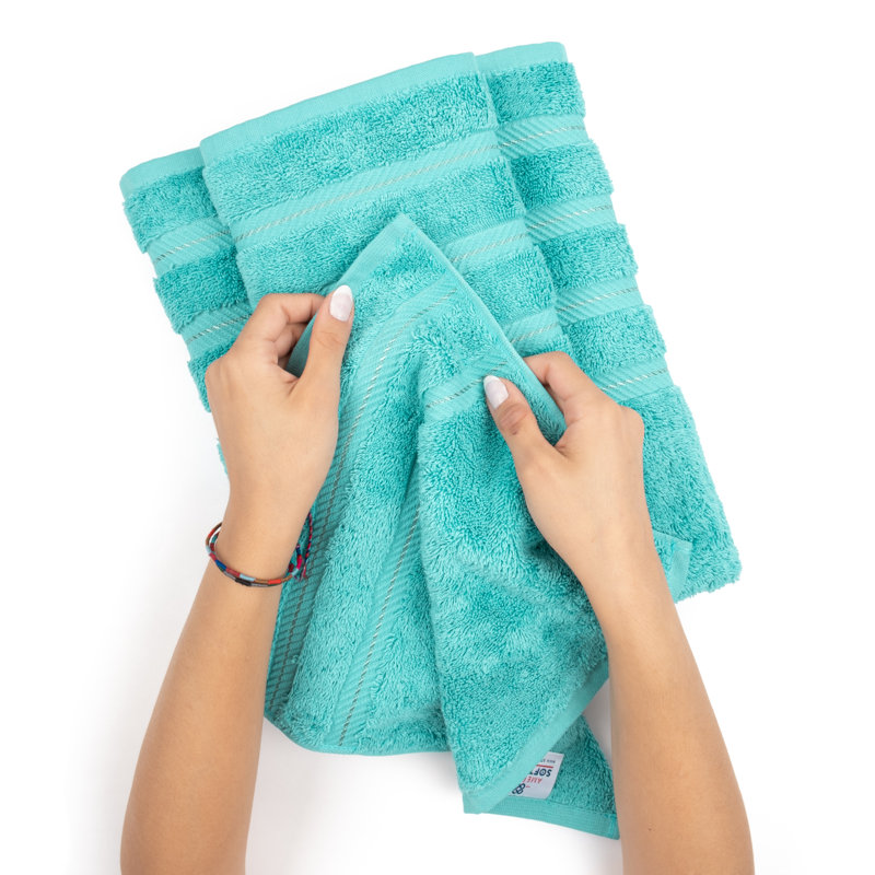 Edison 100% Turkish Cotton Quick-Drying Bath Towels (Set of 4), Turquoise