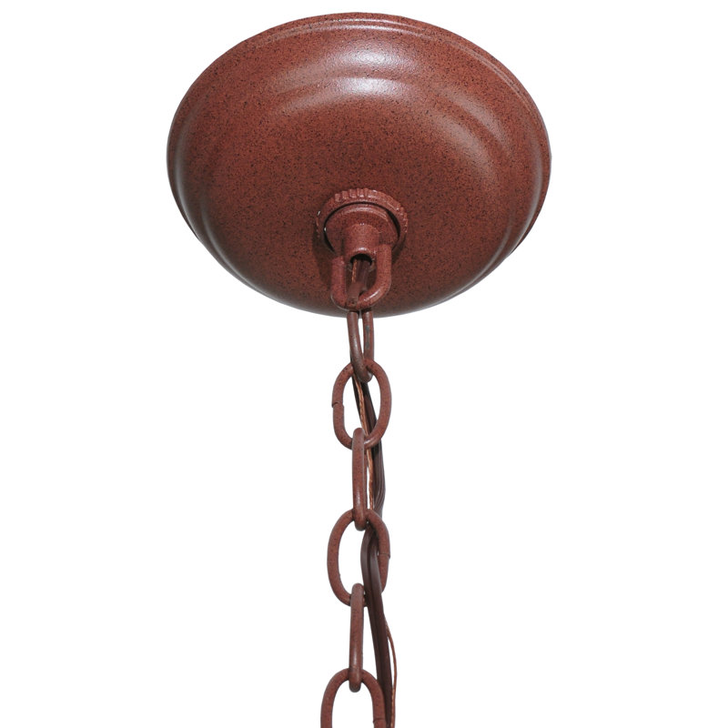 Rustic Mountain Gallop 15.5" Rust LED Pendant with Silver Mica Diffuser