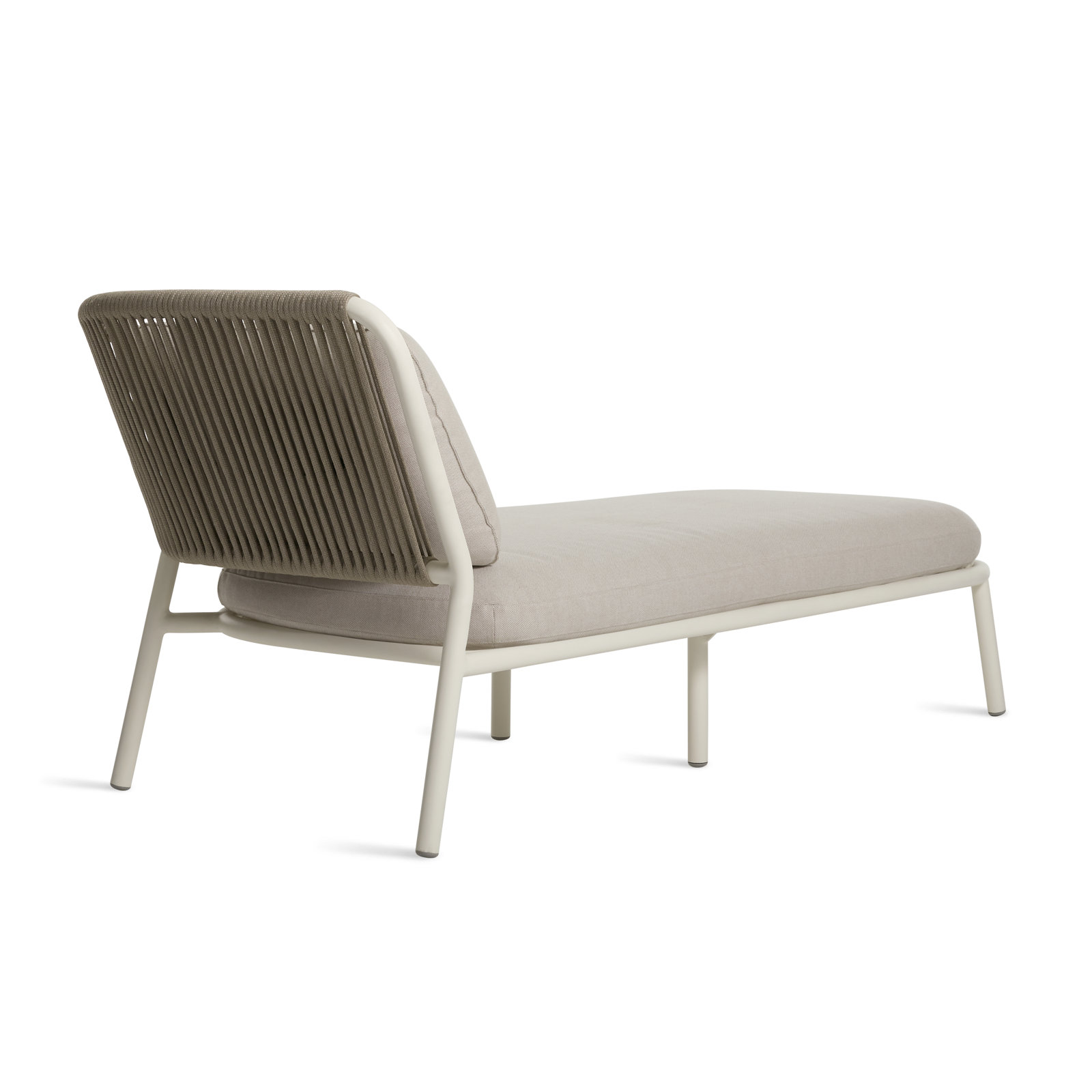 Mate 32'' Outdoor Powder Coated Aluminum Chaise Lounge, Linen Sunbrella®