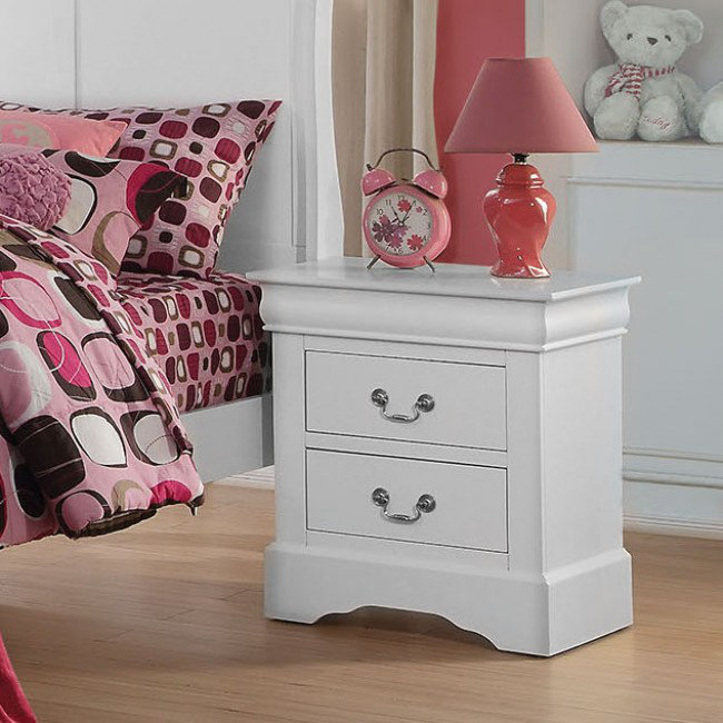 Table de chevet en bois massif Devionte, White