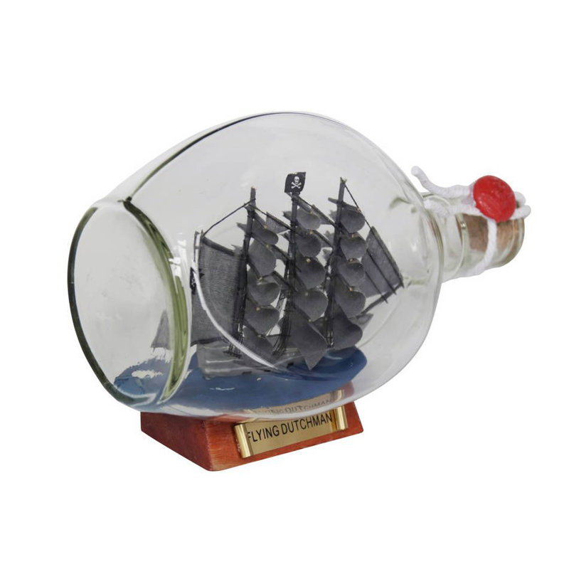 Bouteille de verre à bateau piraté dutchman volant Narcisse