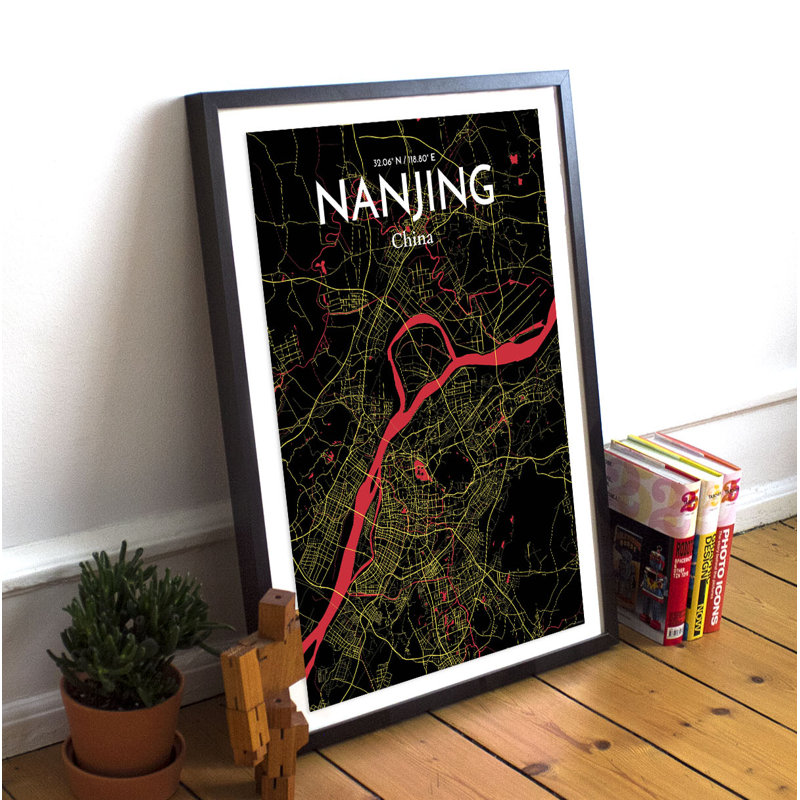 Nanjing City Map - No Frame Print, 50.8cm H x 40.6cm W x 0.13cm D x 0.13 cm D