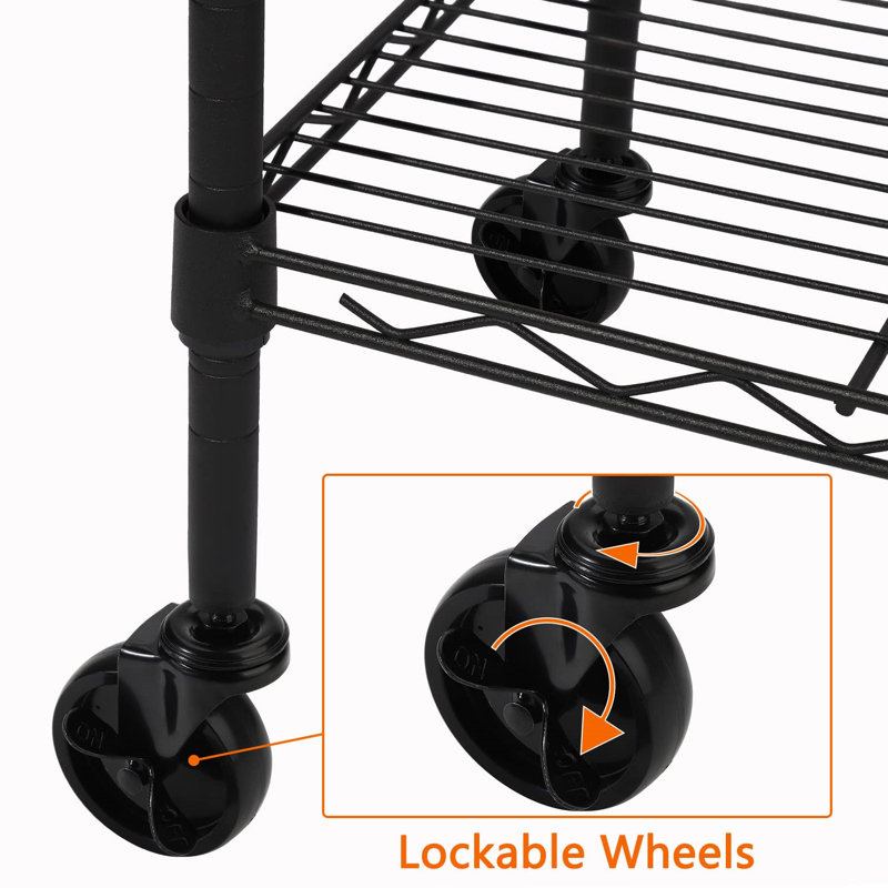 Étagère en métal avec roulettes l 35,98 po Noezile