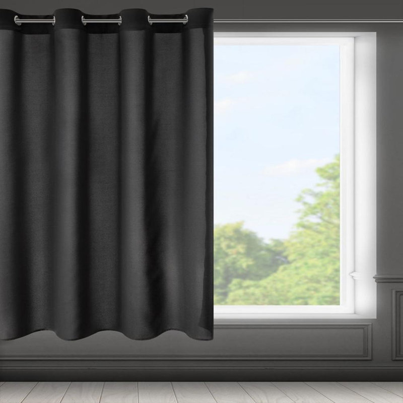 Rita 1 Eyelet Blackout Curtain, Black