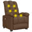 Fauteuil inclinable de massage réglable en tissu gris clair-85262567