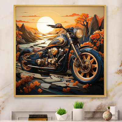 " Orange Yellow Motorcycle Wanderlust "