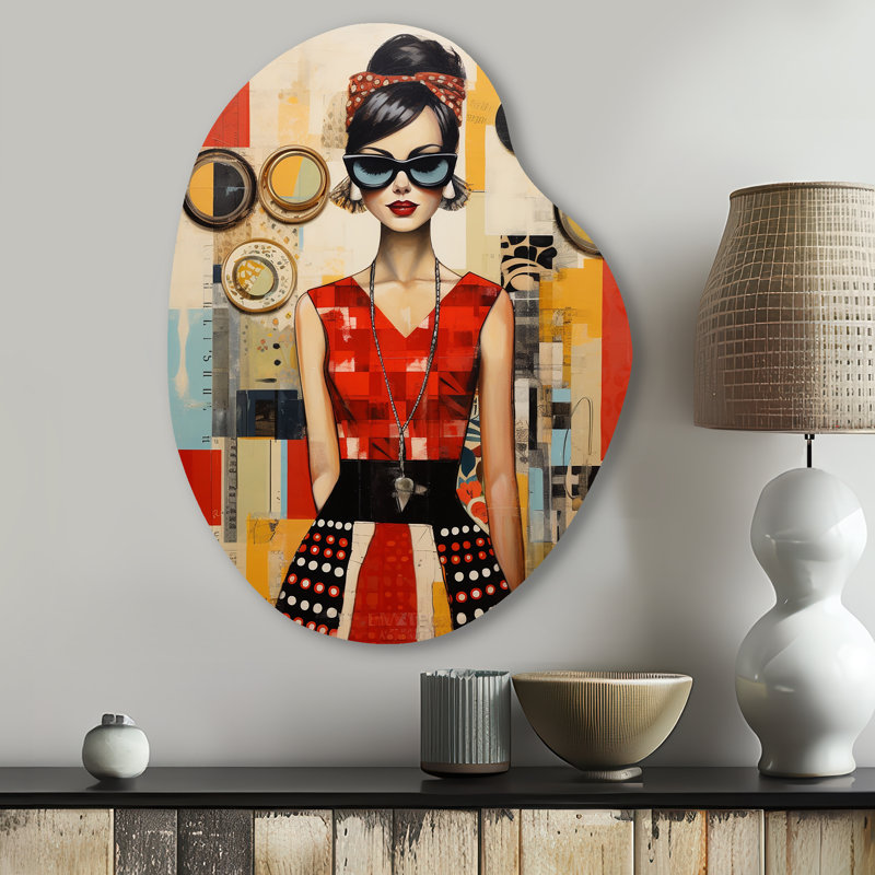 Balanger - Art mural moderne en métal de forme irrégulière Mid-Century, reproduction d'art asymétrique rouge