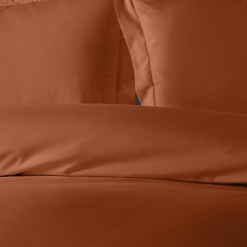 Modern Microfiber Duvet Cover Set - Basics by Wayfair™, King Duvet Cover + 2 King Shams, Cinnamon