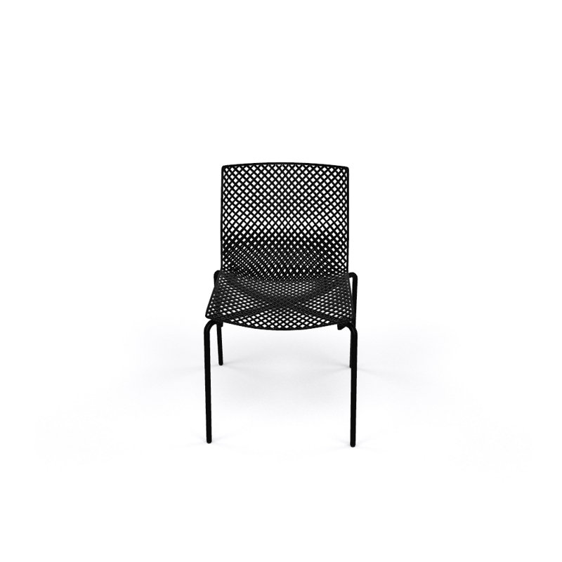 Chaise de salle à manger de patio empilable Fuller, Noir