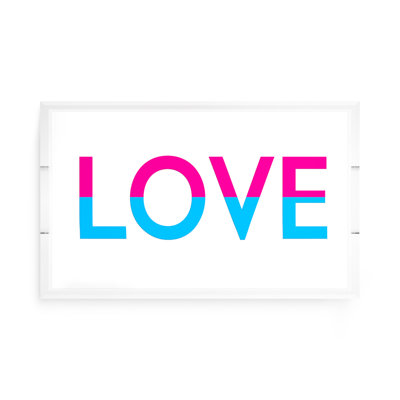 Plateau décoratif rectangulaire Love Love