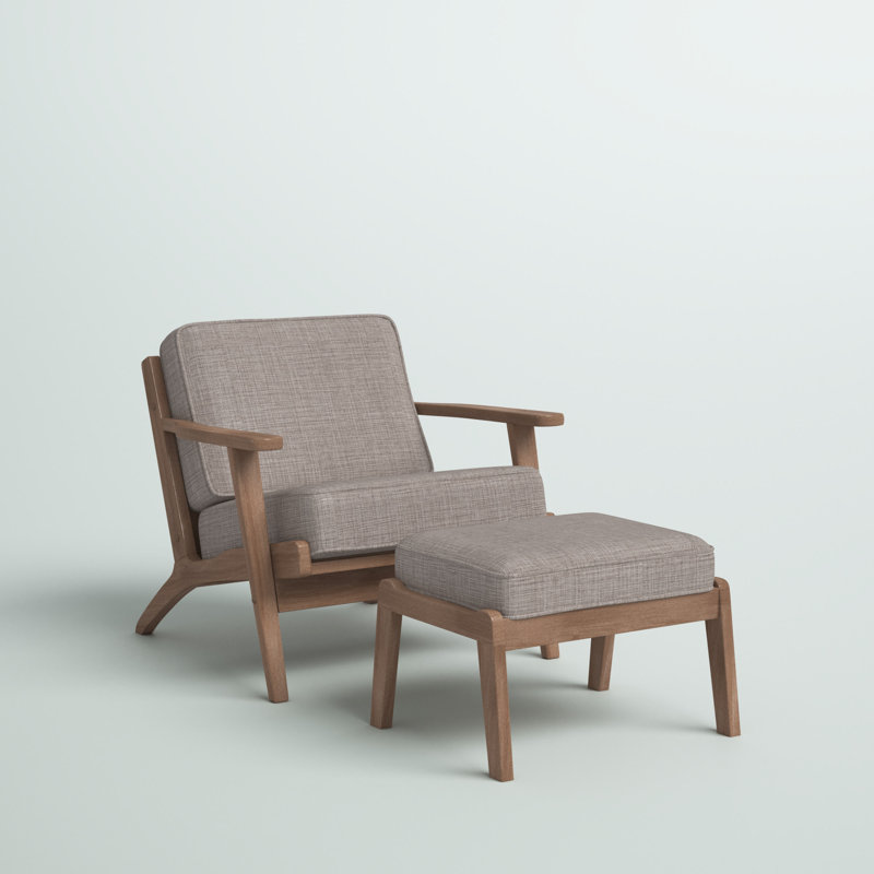 Fauteuil avec repose-pieds en polyester 29,33 po Adal