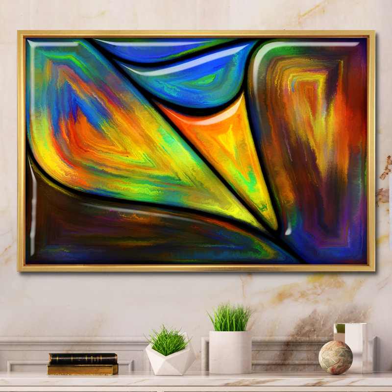 Advance of Glass - cadre photo, impression sur toile, H 24 po x l 36 po x P 1 po, Cadre flottant doré