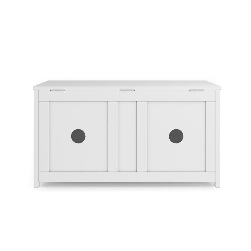 Matte White 33" Wooden Kids Toy Storage Chest