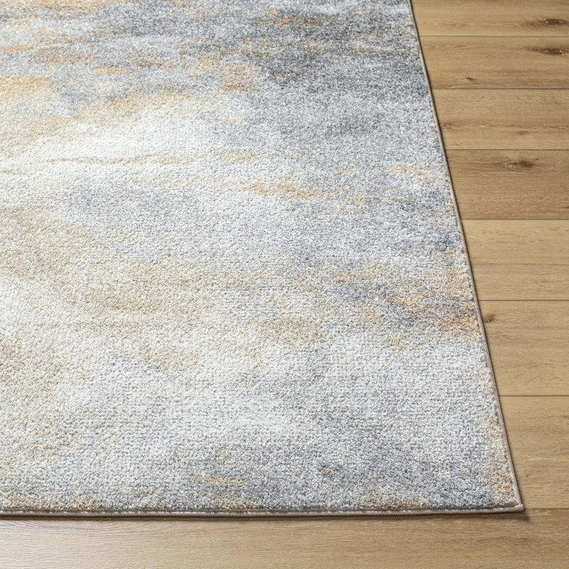 Onasander Machine Woven Polypropylene Area Rug in Light Brown, Rectangle 5'3" x 7'