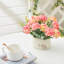 Artificial Hydrangea Flower in Ceramic Planter for Desktop Decoration-173461975