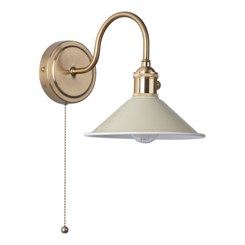 Wall Light, Natural Brass, Tan
