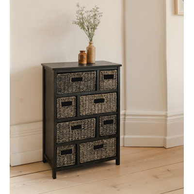 Erica Solid Wood 56cm W 8 - Drawer Chest of Drawers