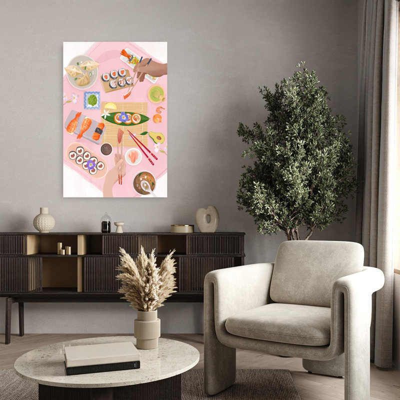 Sushis brunch, reproduction d'art murale contemporaine, H 36 po x l 24 po