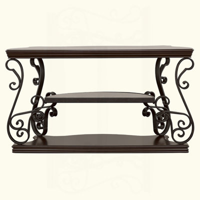Gretta Merlot 2-Shelf Sofa Console Table