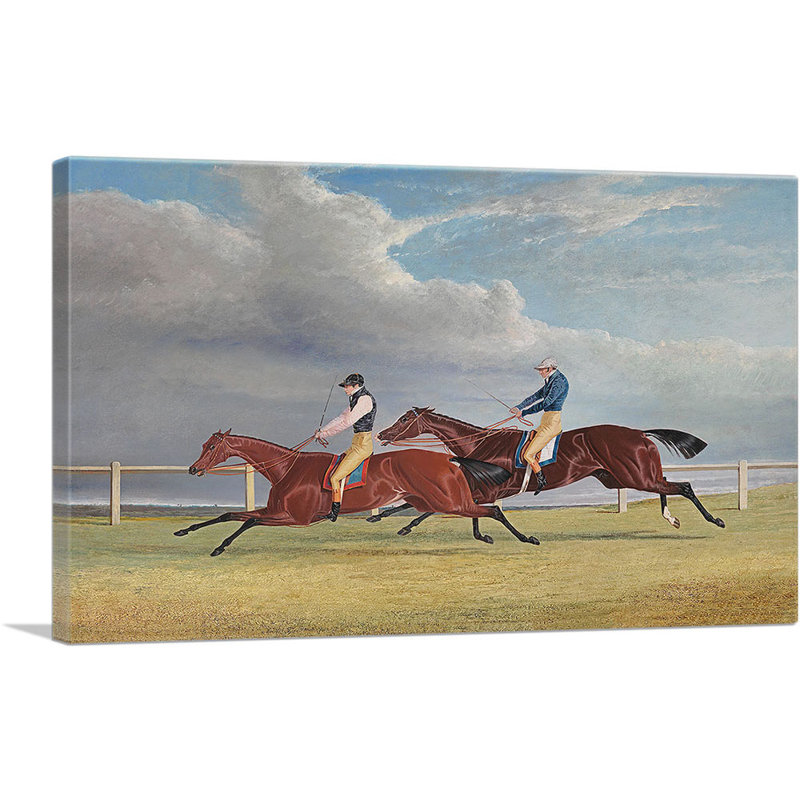«The Finish of the 1827 St Leger» par J.F. Herring, reproduction d'art sur toile tendue, H 18 po x l 26 po x P 1,5 po