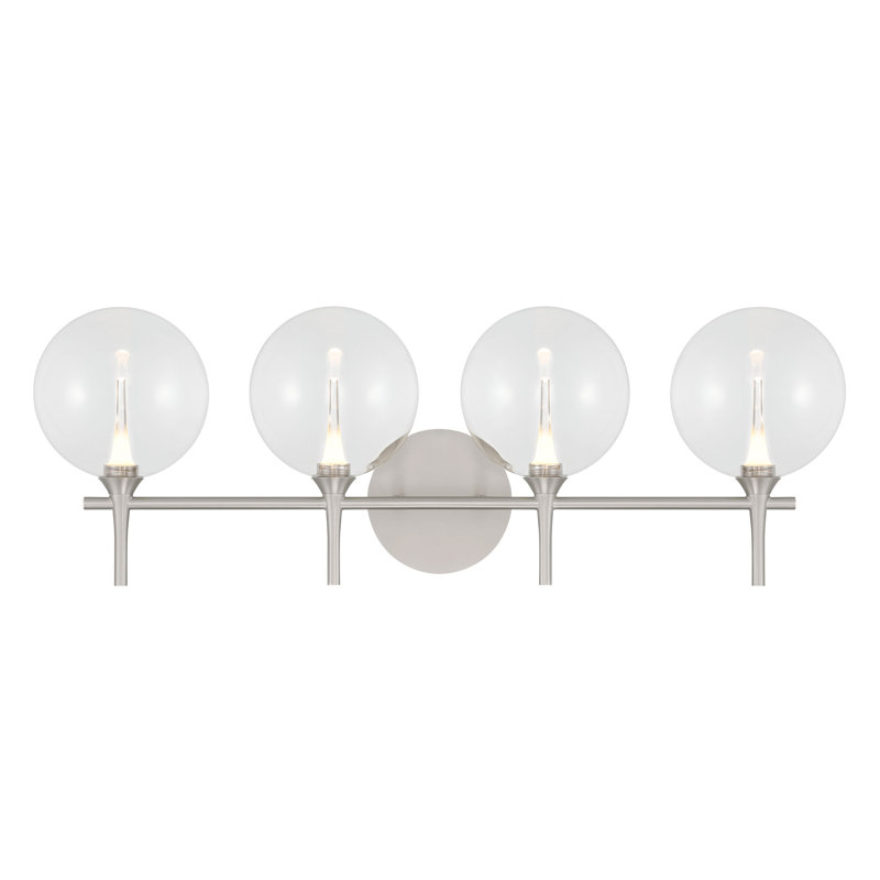 Meuble-lavabo Iissa, 4 Lt, verre, Clair, Nickel satiné