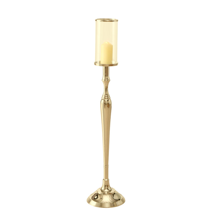 Bougeoir pilier en métal, Gold
